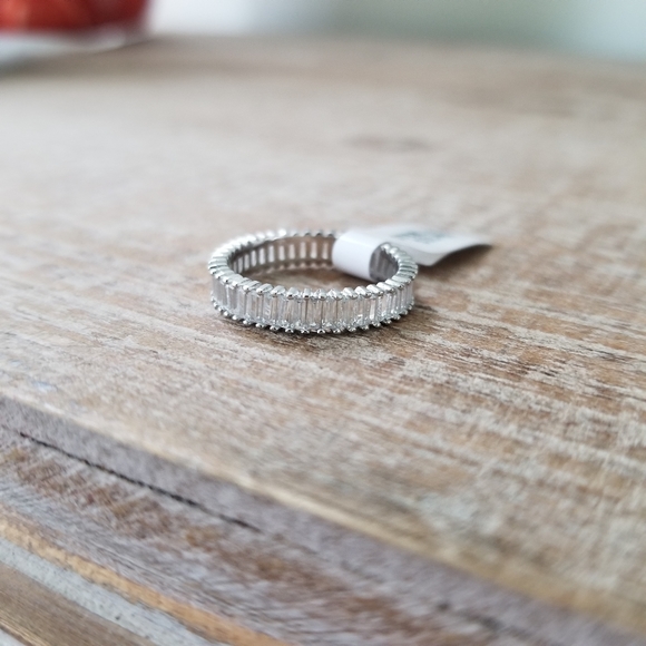 Sterling Baguette Eternity Band - Picture 2 of 5